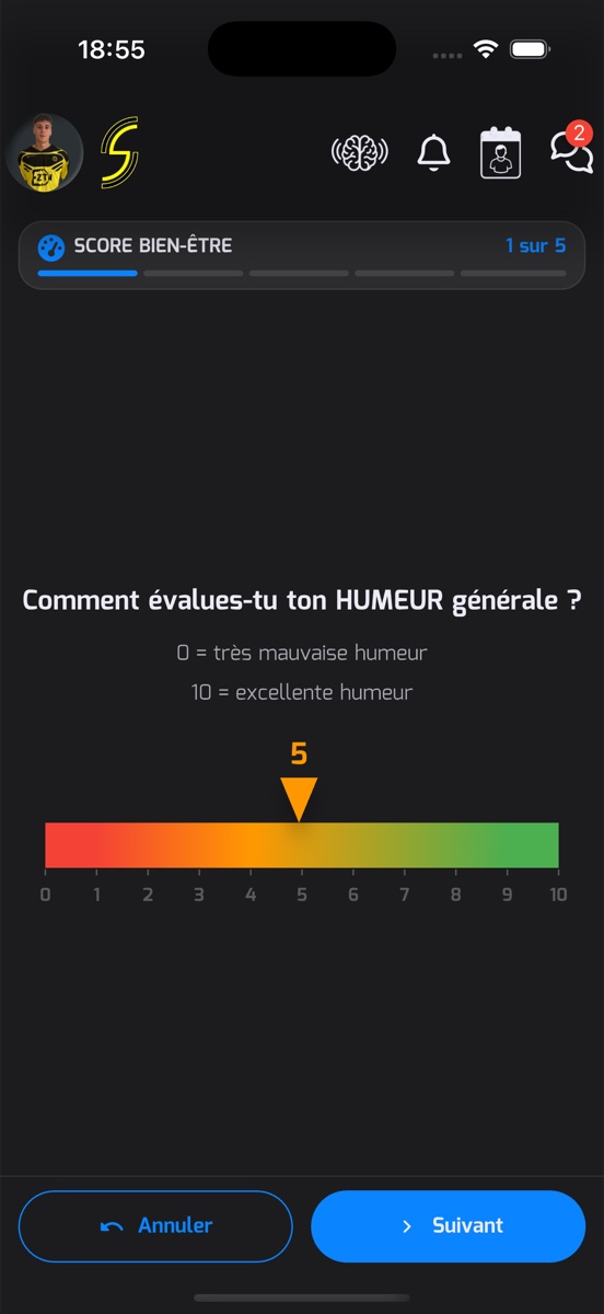 Capture EZTM : Les scores et évaluations sur téléphone